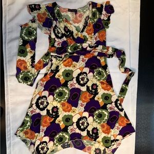 Vintage Y2K Floral Dress with handkerchief hem